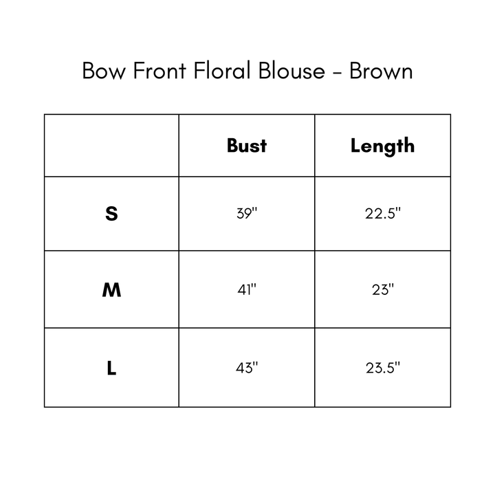 Bow Front Floral Blouse - Brown