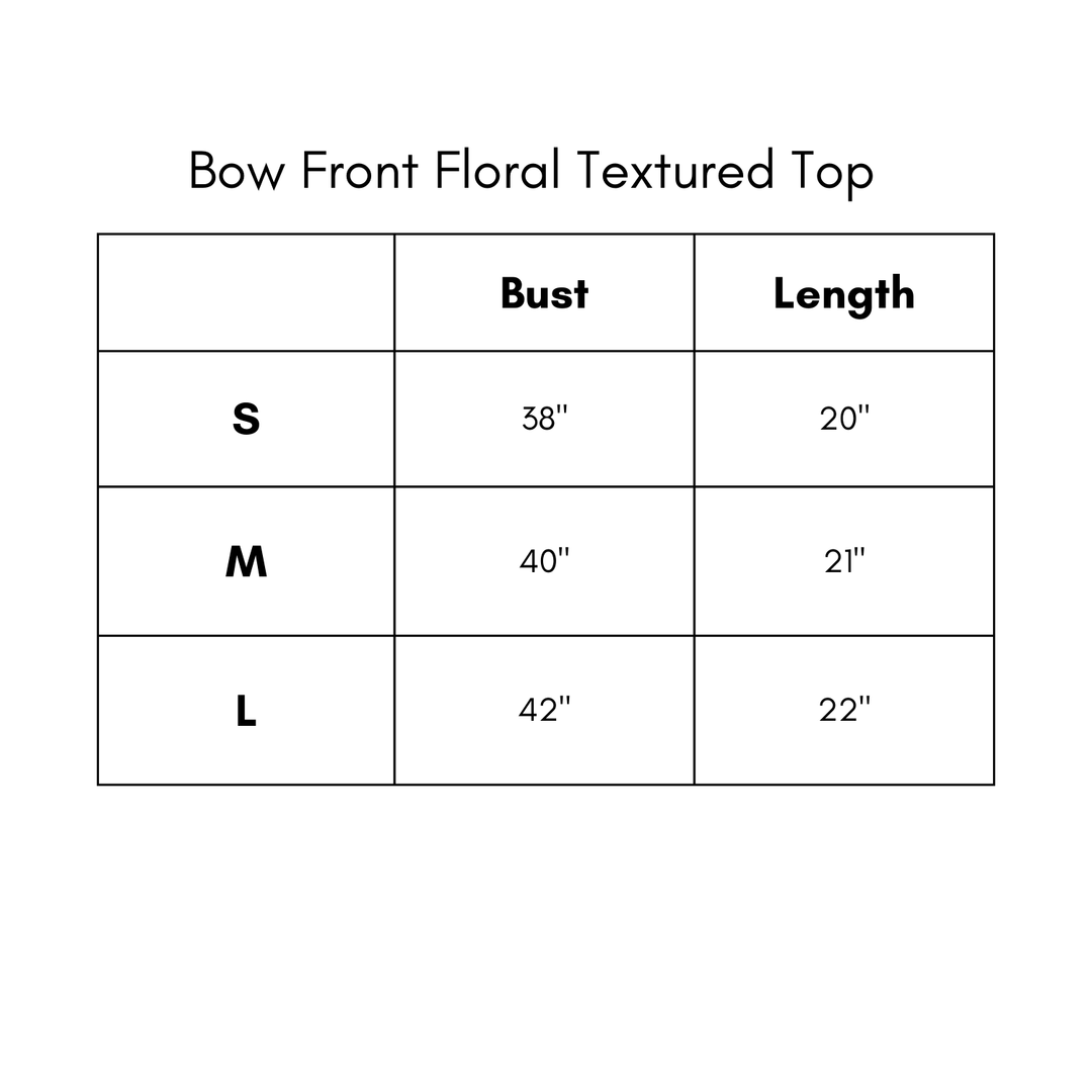 Bow Front Floral Textured Top - White