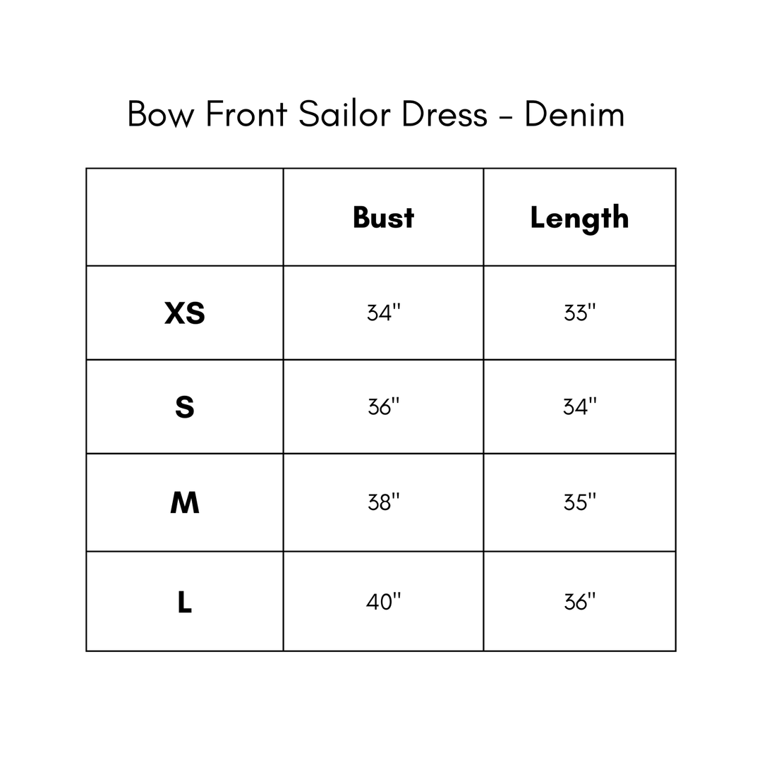 Bow Front Sailor Dress - Denim