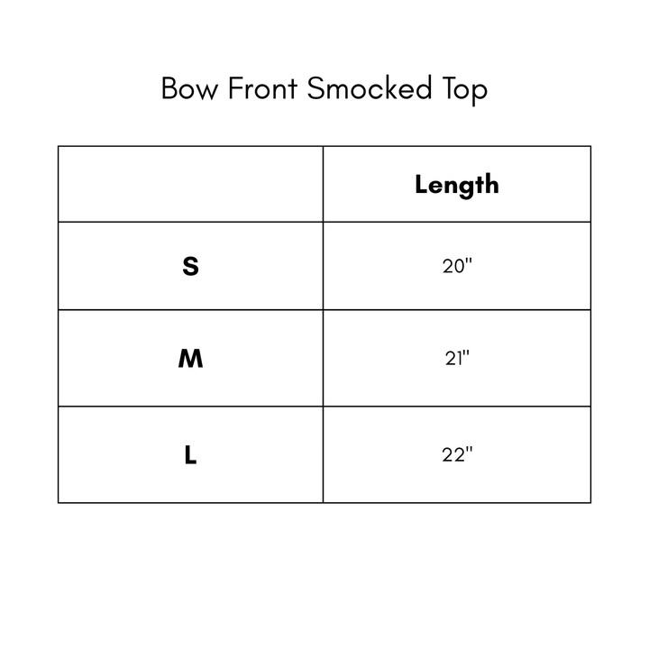 Bow Front Smocked Top - White