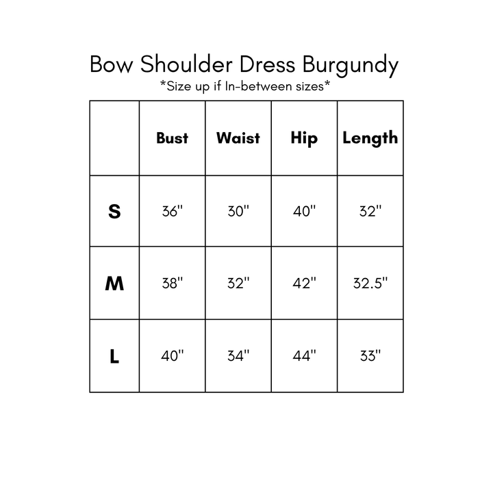 Bow Shoulder Dress - Burgundy