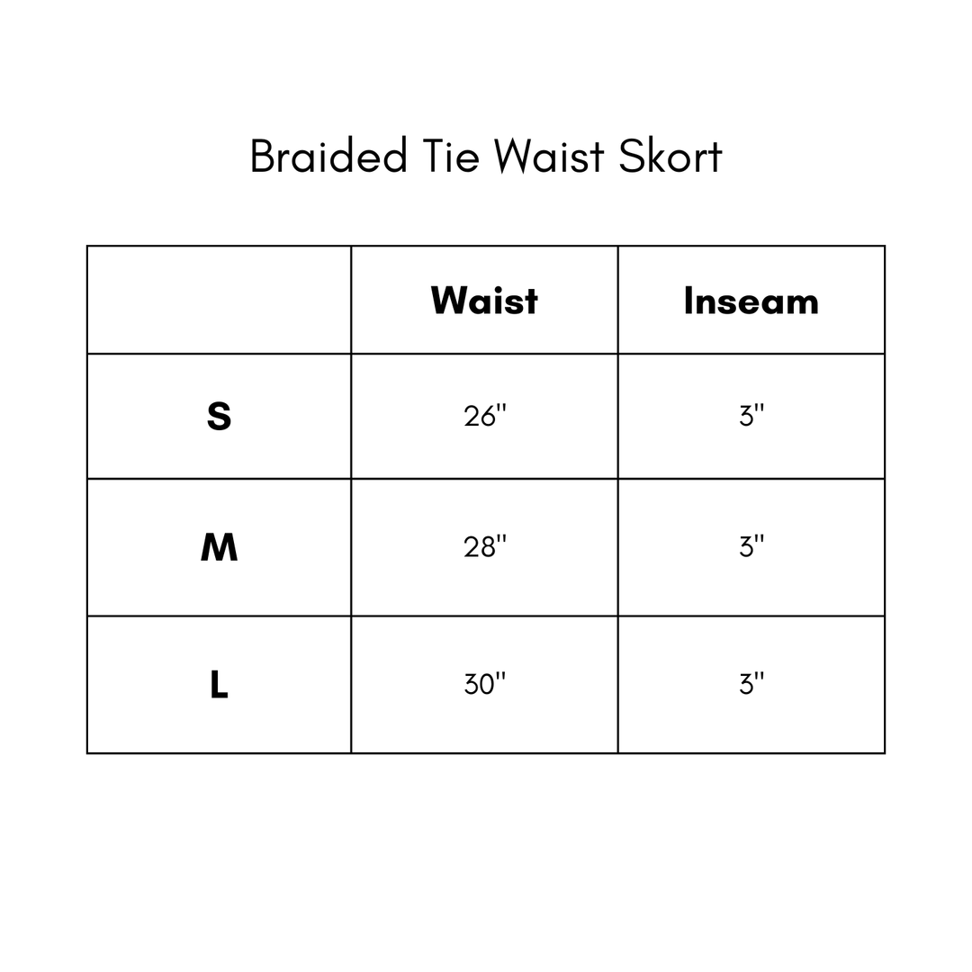 Braided Tie Waist Skort - Blue