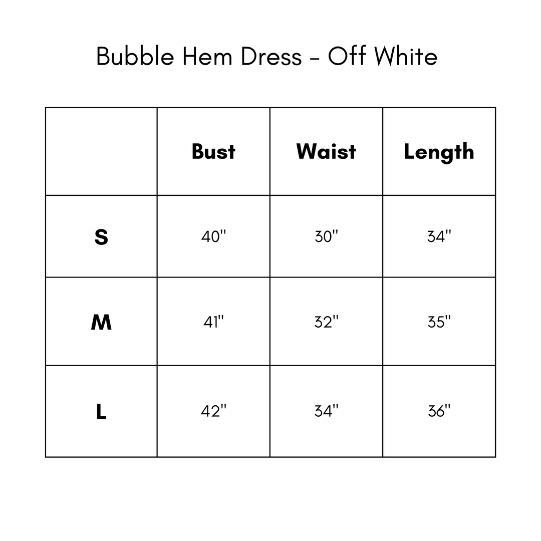 Bubble Hem Dress - Off White