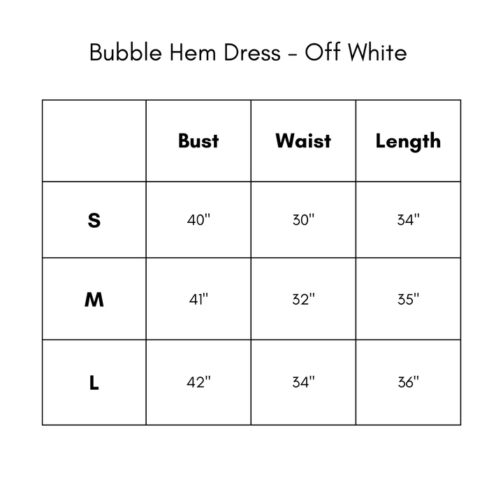 Bubble Hem Dress - Off White