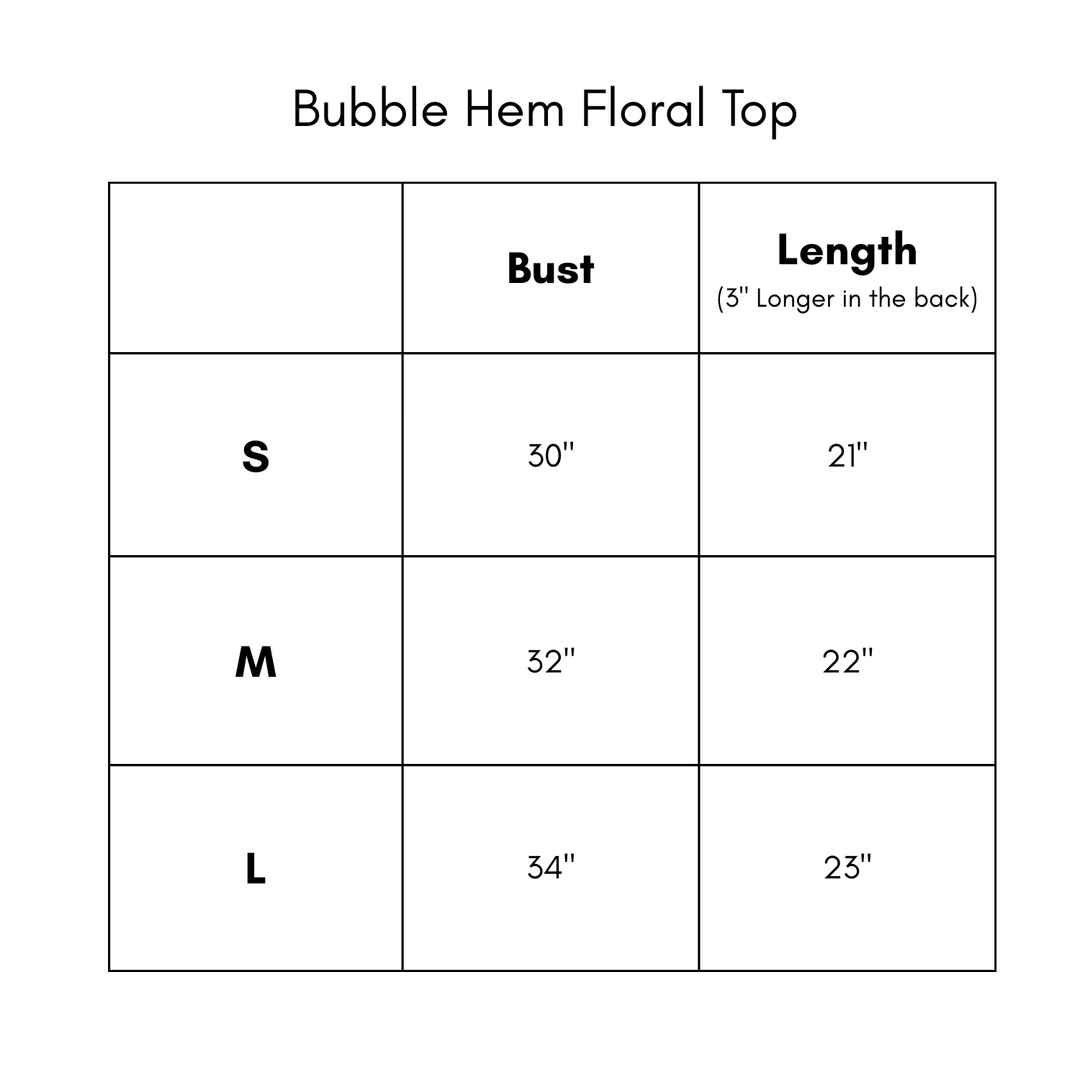 Bubble Hem Floral Top - Chocolate