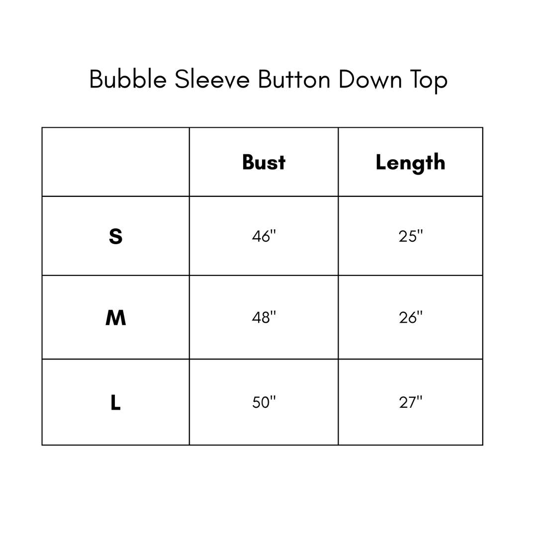 Bubble Sleeve Button Down Top - Pink