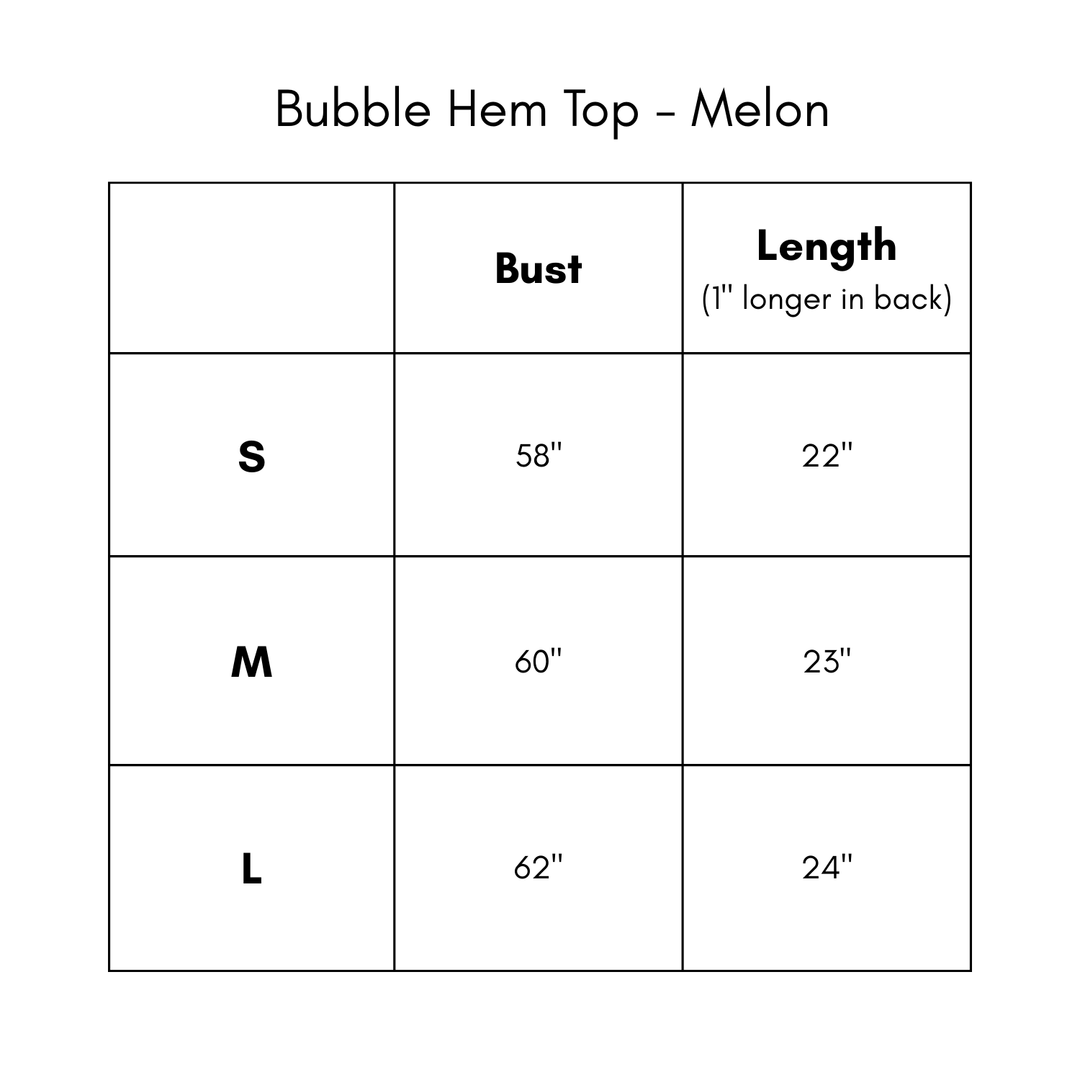 Bubble Hem Button Up Top - Melon
