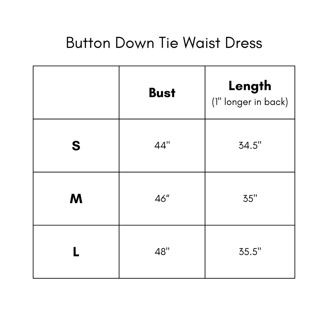 Button Down Tie Waist Dress - Peach