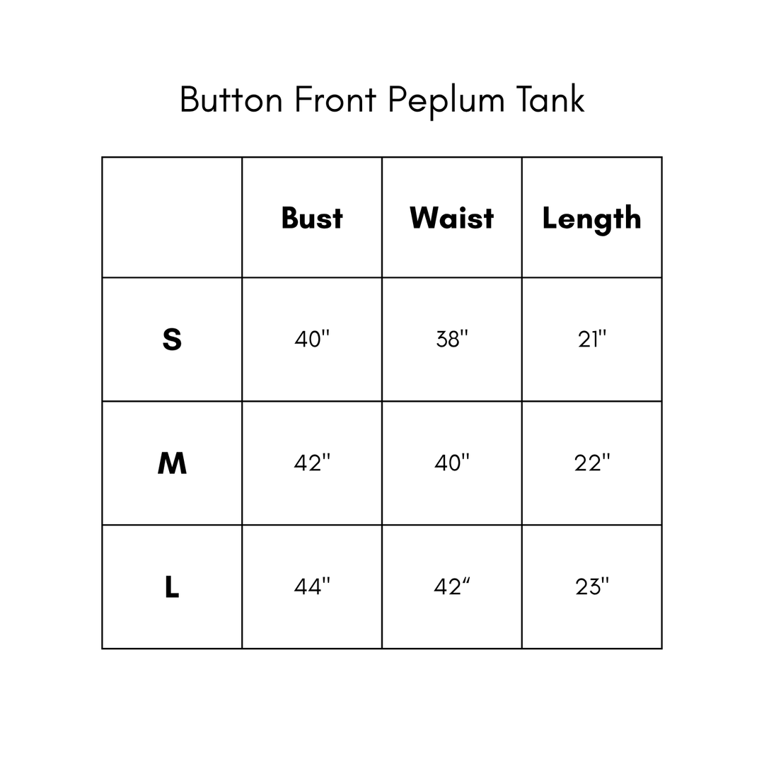 Button Front Peplum Tank - Guava