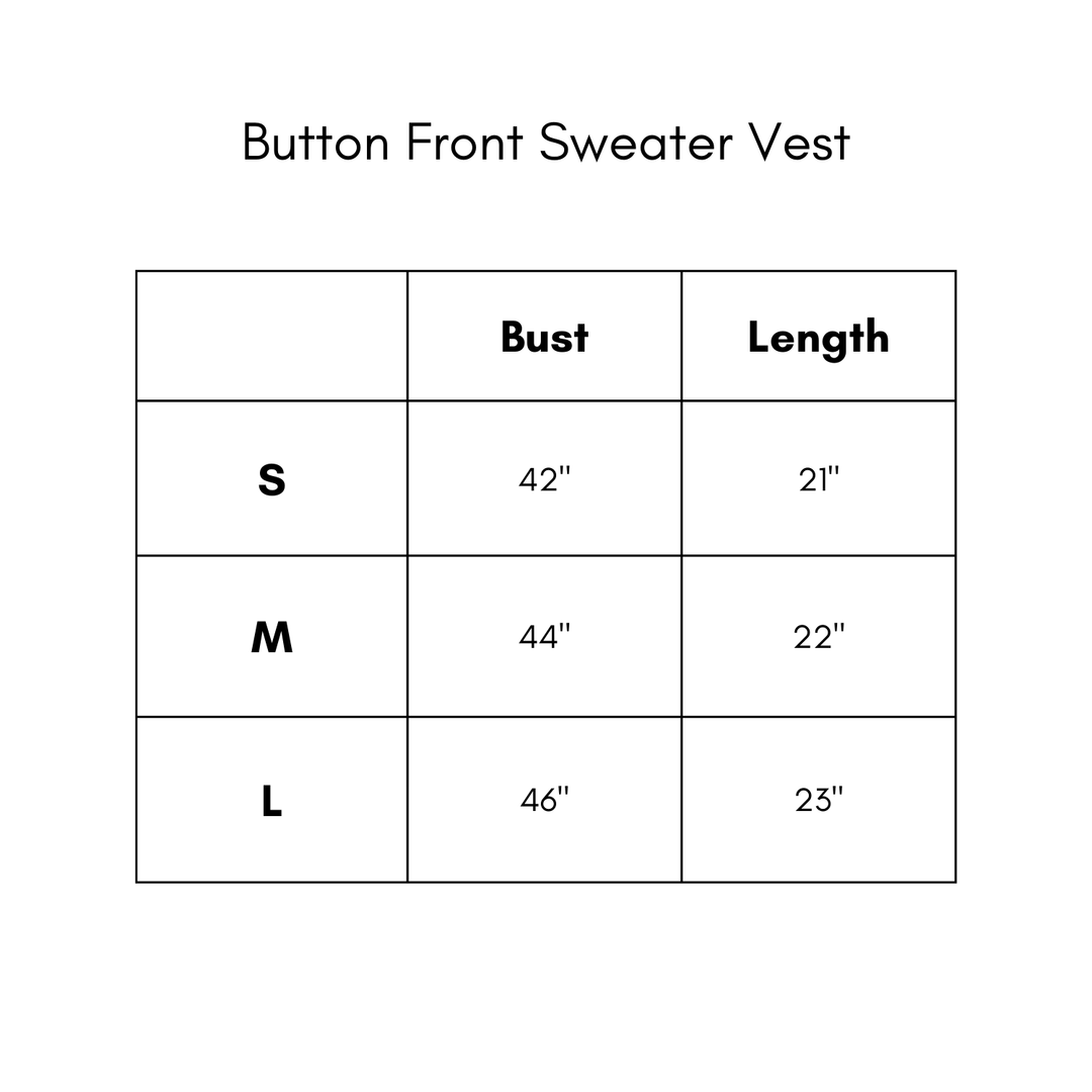 Button Front Sweater Vest - Burgundy