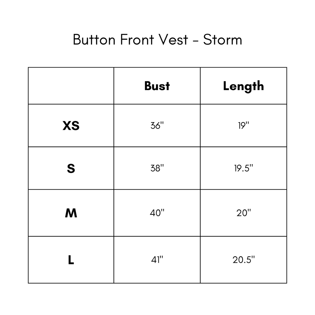 Button Front Vest - Storm