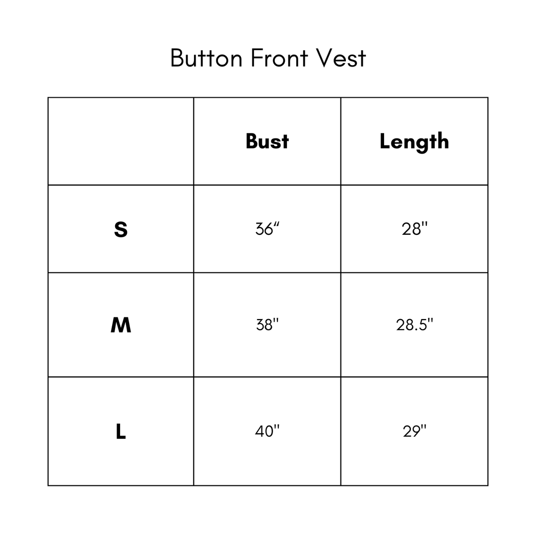 Button Front Vest - Black