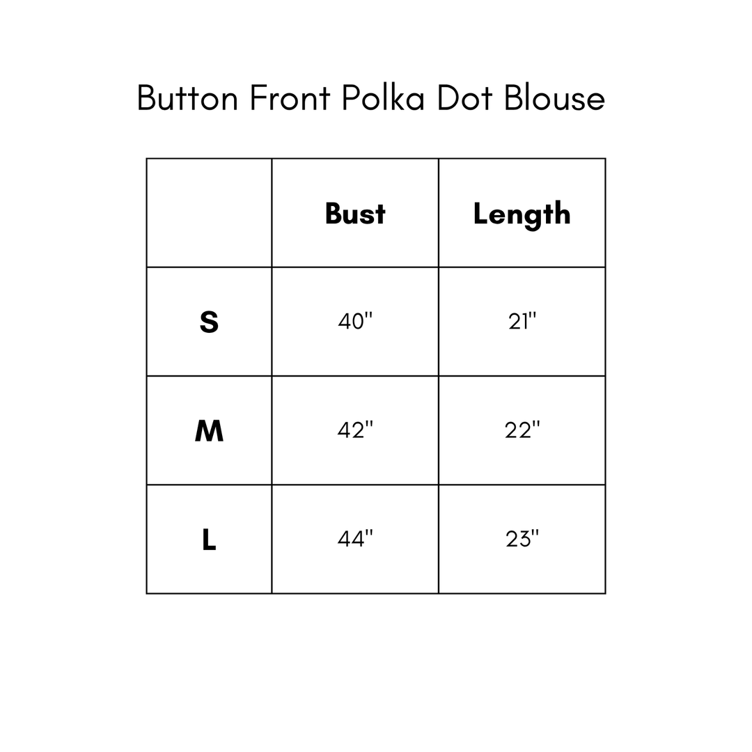 Button Front Polka Dot Blouse - Brown