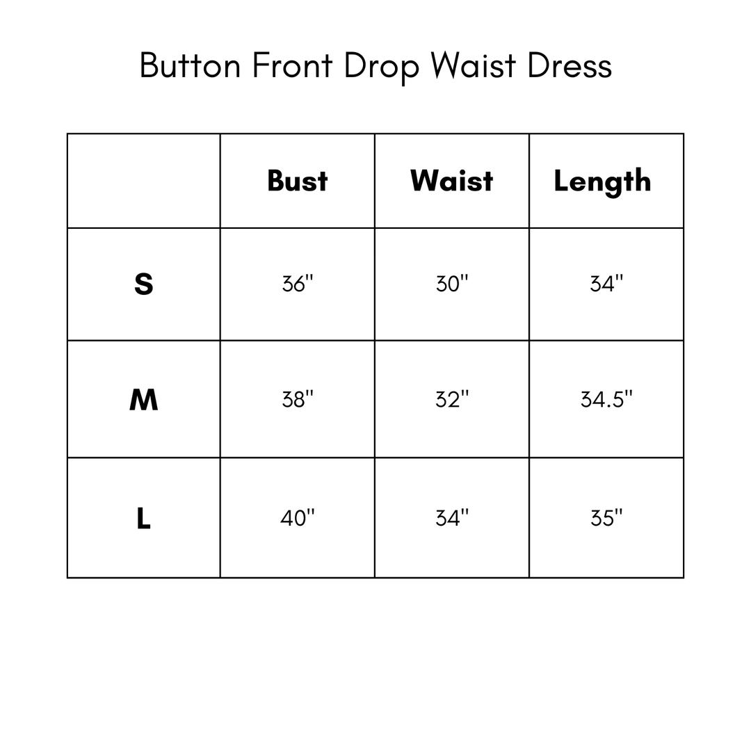 Button Front Drop Waist Dress - Taupe