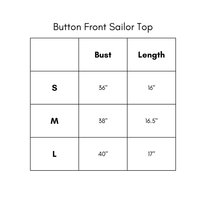 Button Front Sailor Top - White