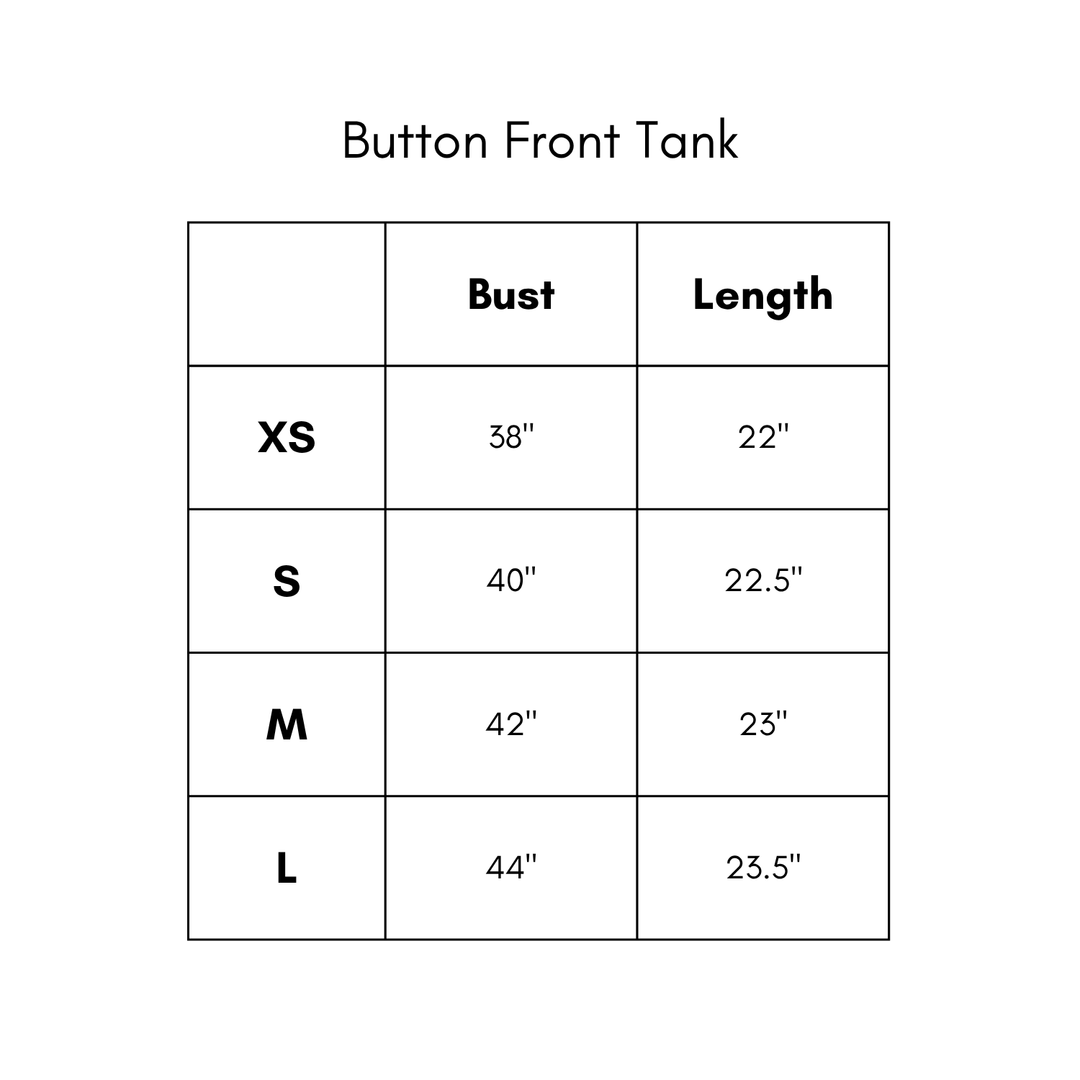 Button Front Tank - Tencel Blue