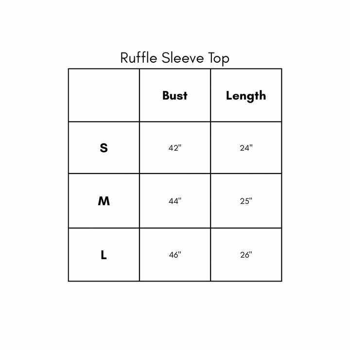 Ruffle Sleeve Top - Brick