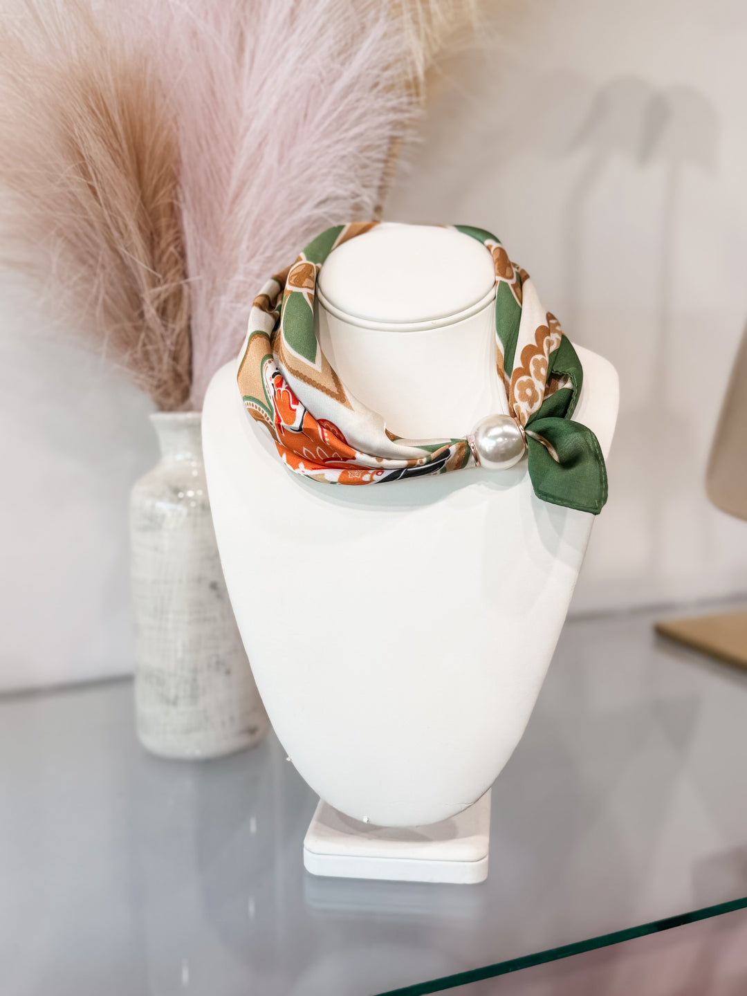 Magnetic Scarf Necklace - Green