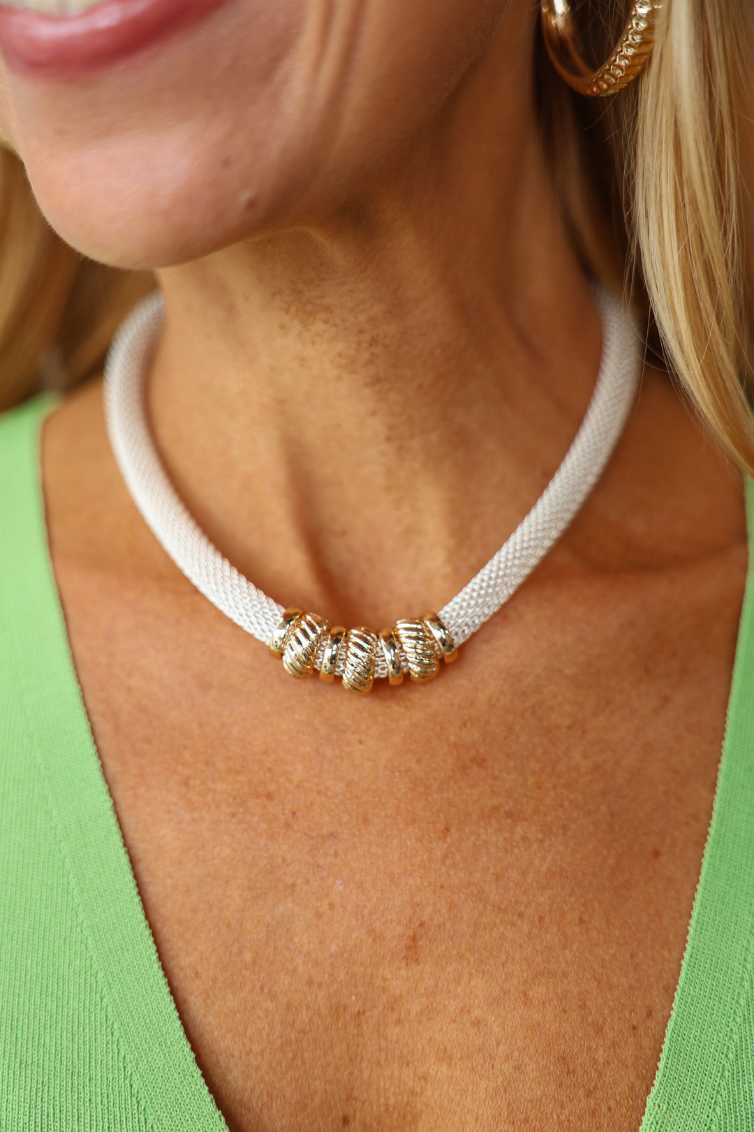 Mixed Metal Mesh Chain Necklace