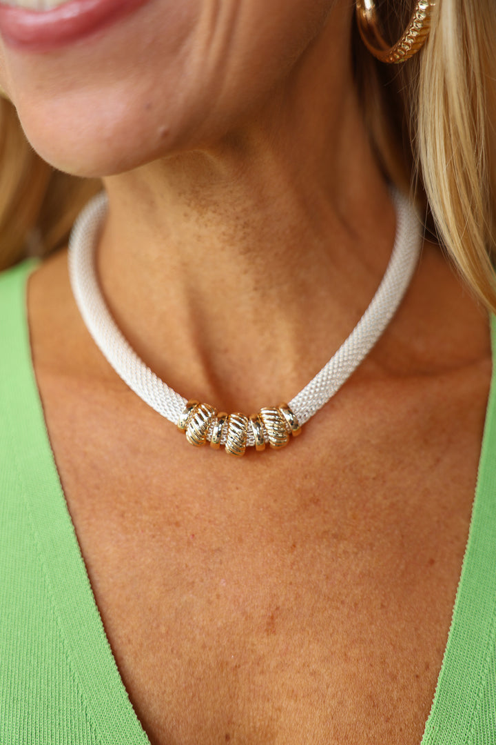 Mixed Metal Mesh Chain Necklace