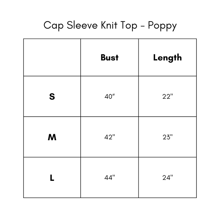 Cap Sleeve Knit Top - Poppy
