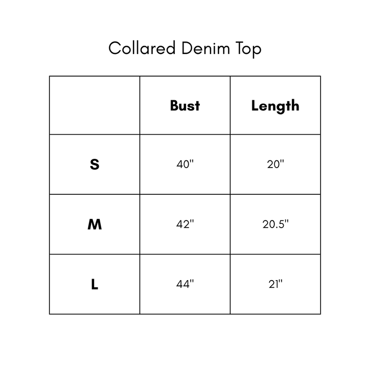 Collared Denim Top - Light Wash