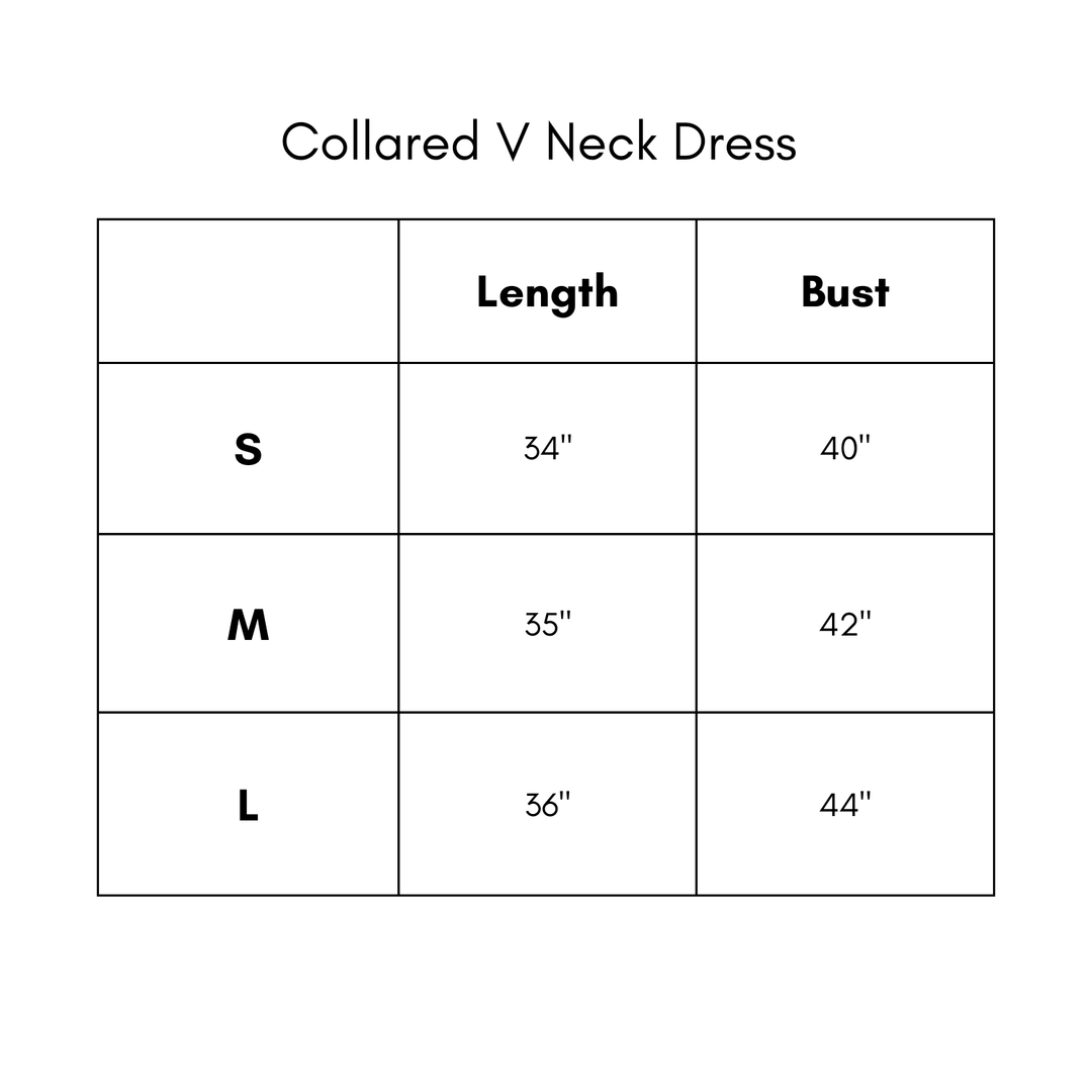 Collared V Neck Dress - Poppy