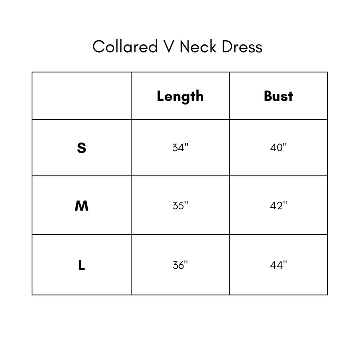 Collared V Neck Dress - Poppy