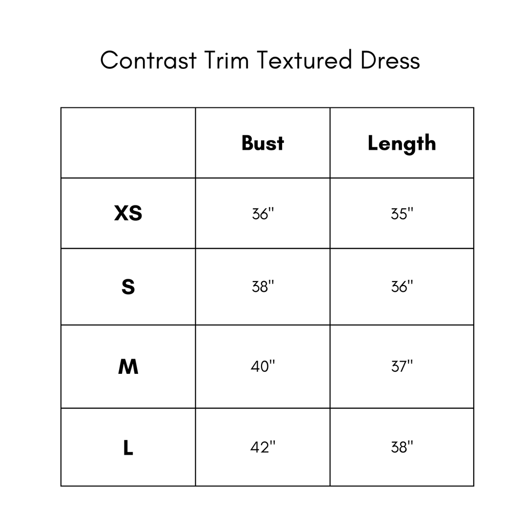 Contrast Trim Textured Dress - White