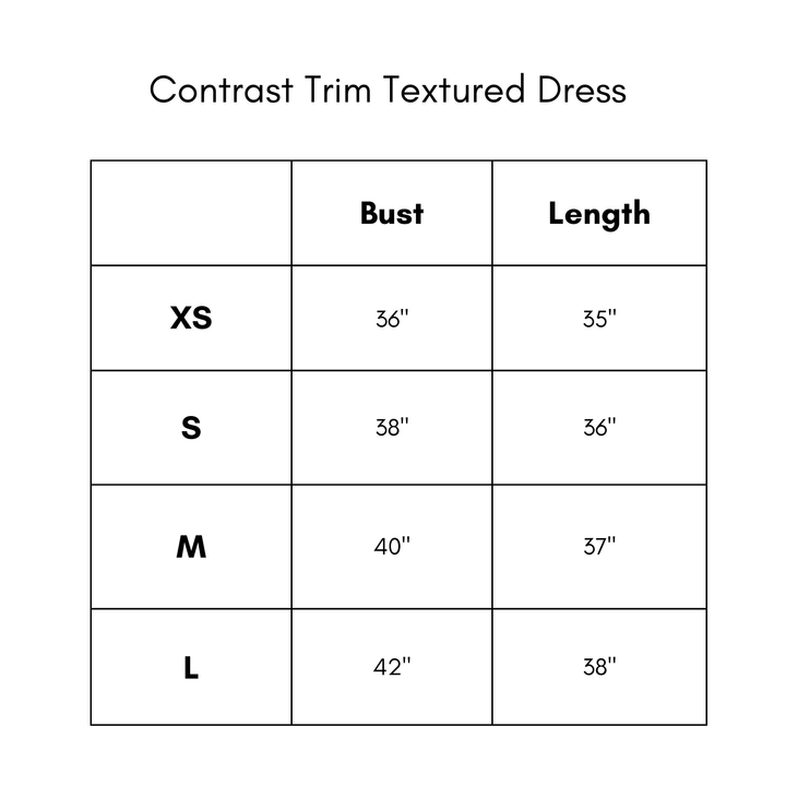 Contrast Trim Textured Dress - White