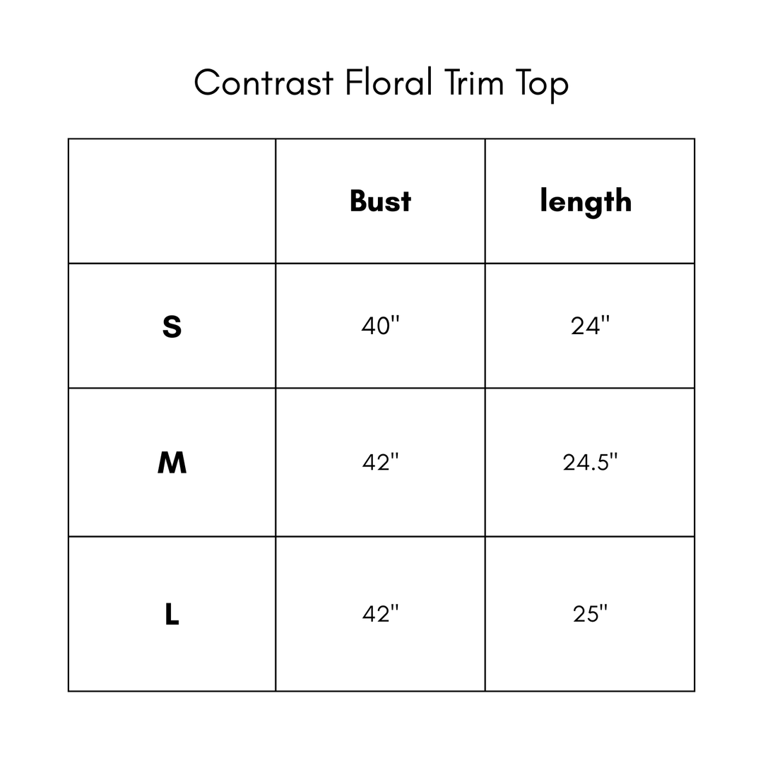 Contrast Trim Floral Top - Chocolate