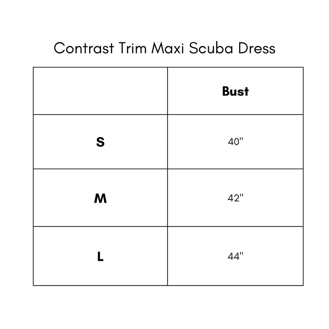 Contrast Trim Maxi Scuba Dress - Pink