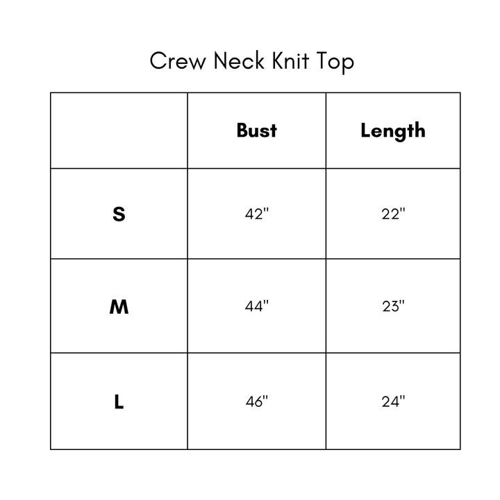 Crew Neck Knit Top - Black