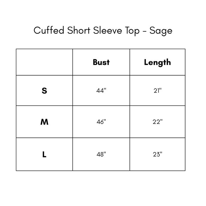 Cuffed Short Sleeve Top - Sage