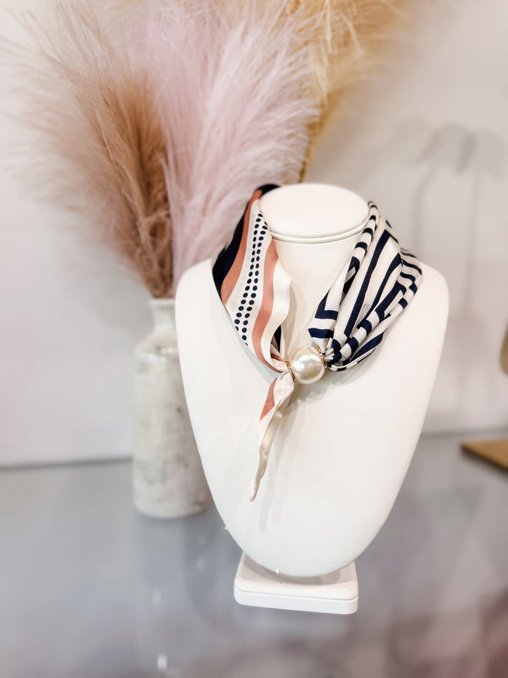 Magnetic Scarf Necklace - Navy