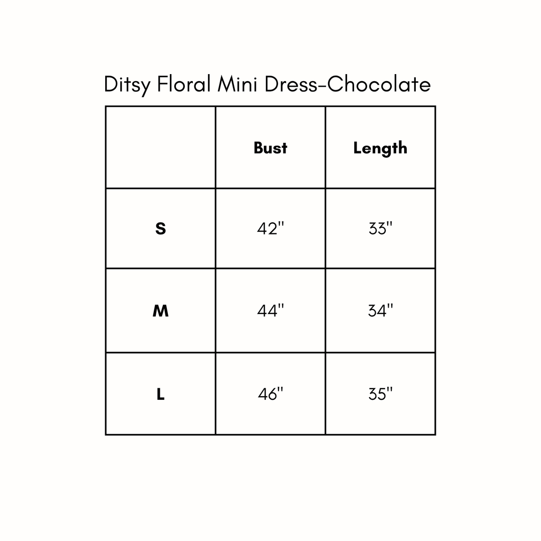 Ditsy Floral Mini Corduroy Dress - Chocolate