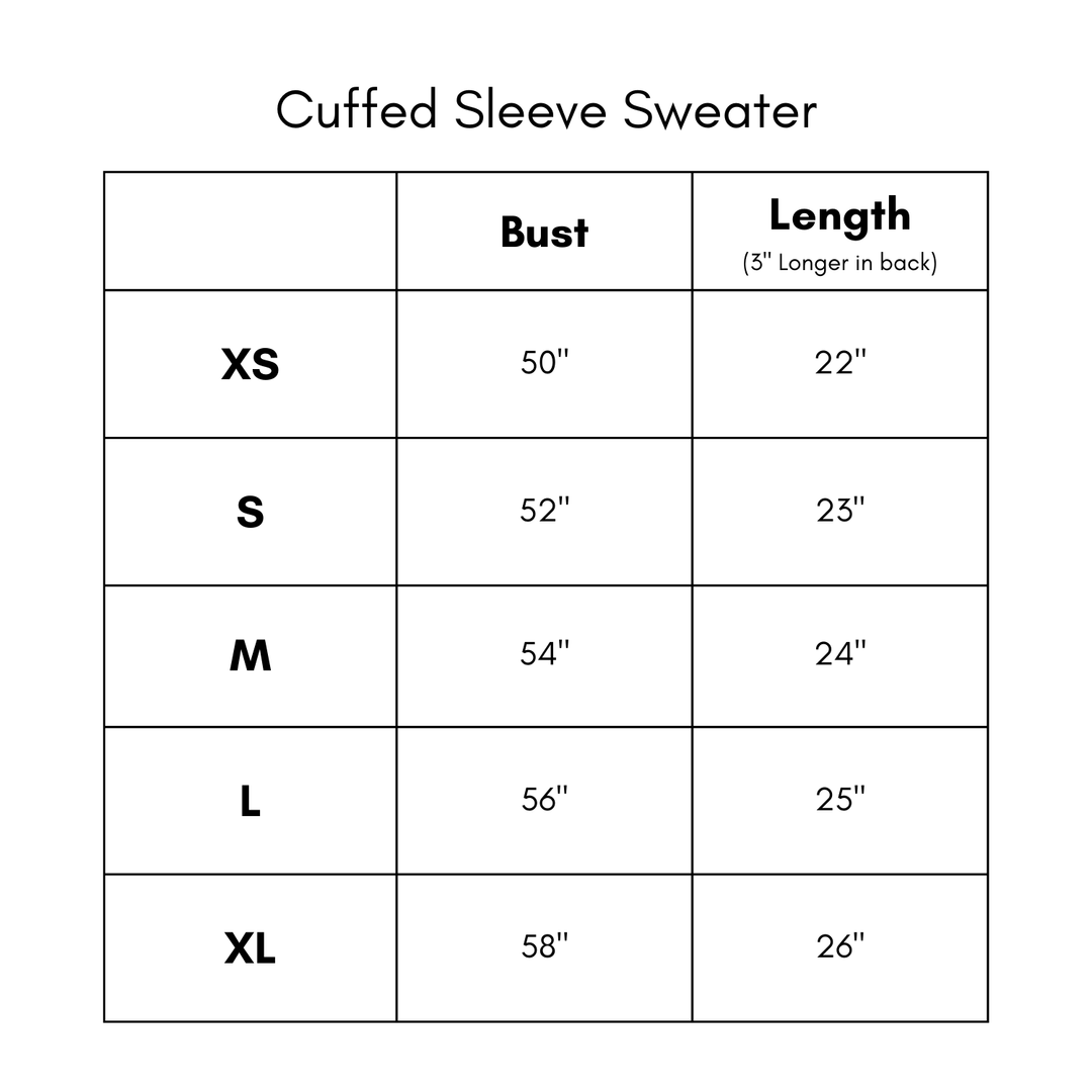 Cuffed Sleeve Sweater - Coastline Blue