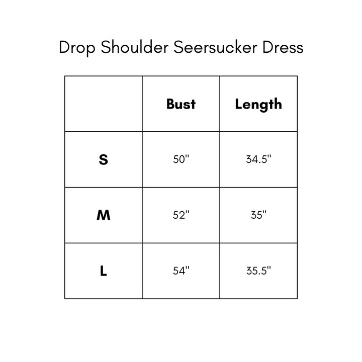 Drop Shoulder Seersucker Dress - Sky