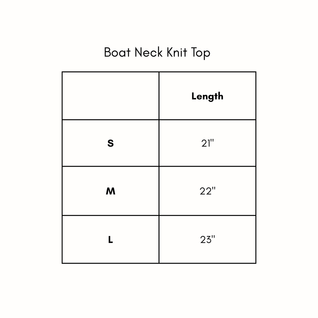 Boat Neck Knit Top - Black