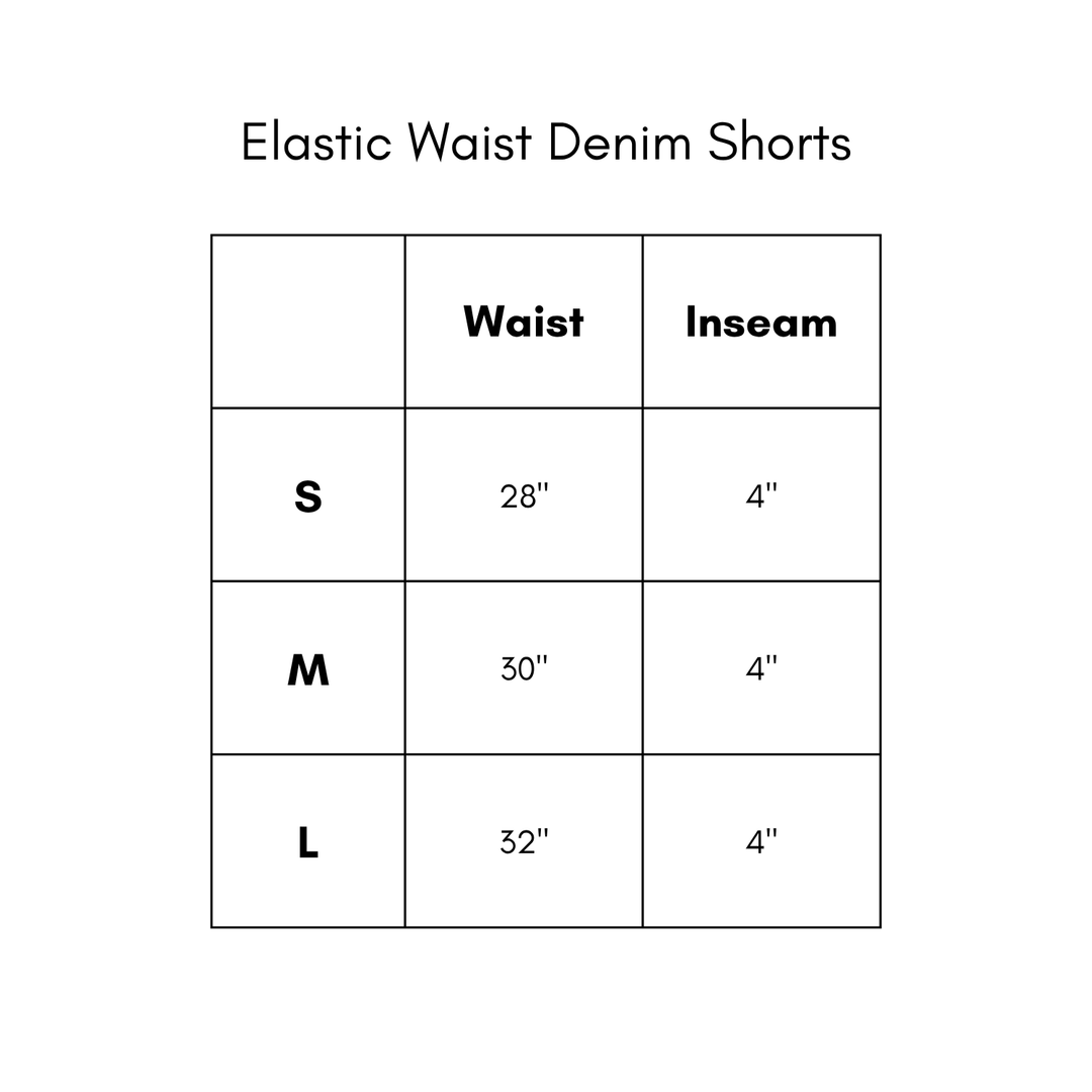 Elastic Waist Denim Shorts