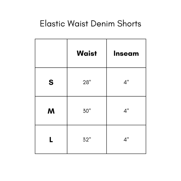 Elastic Waist Denim Shorts