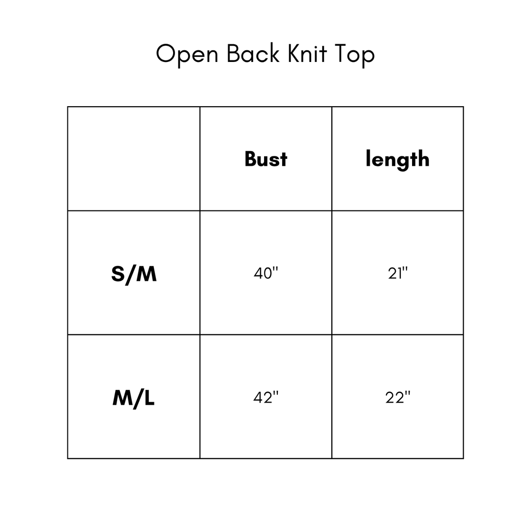 Open Back Knit Top - Black