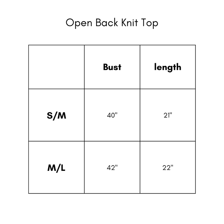 Open Back Knit Top - Black