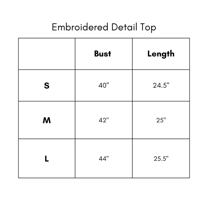Embroidered Detail Top - Ecru