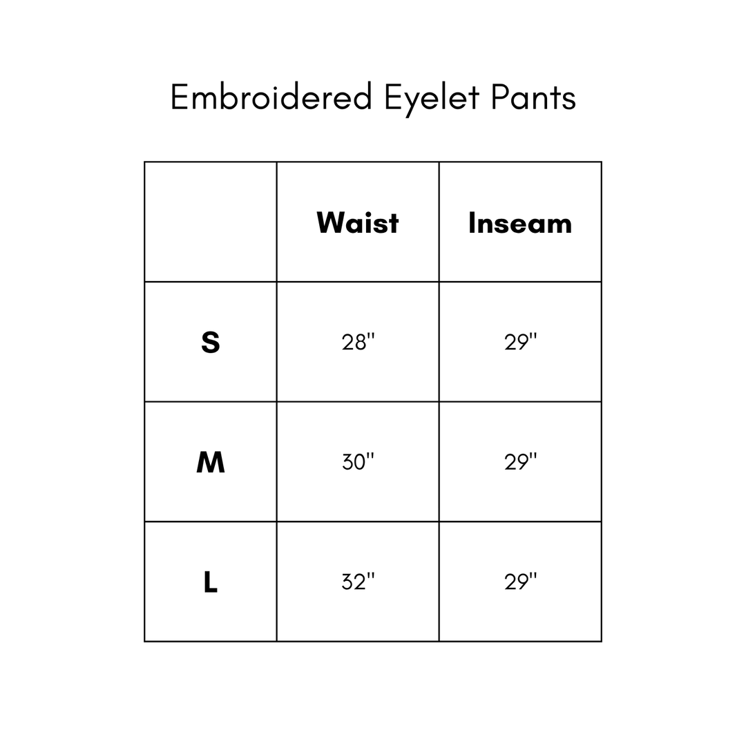 Embroidered Eyelet Pants - White