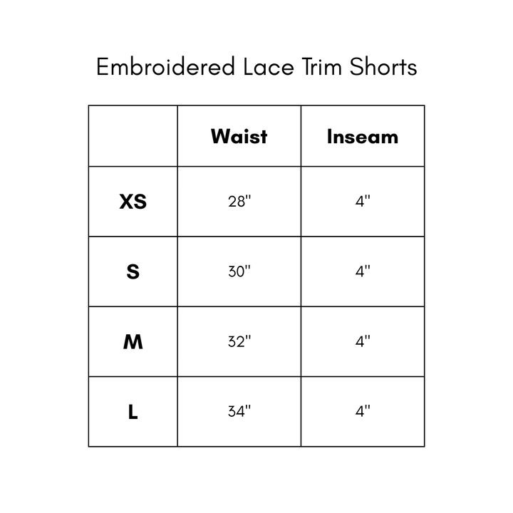 Embroidered Lace Trim Shorts - Yellow