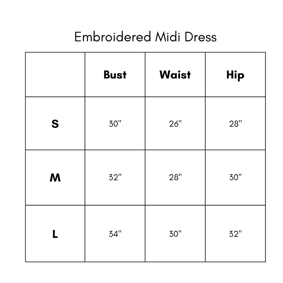 Embroidered Midi Dress - Off White