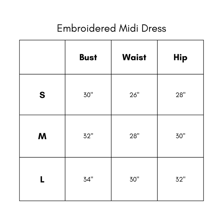 Embroidered Midi Dress - Off White