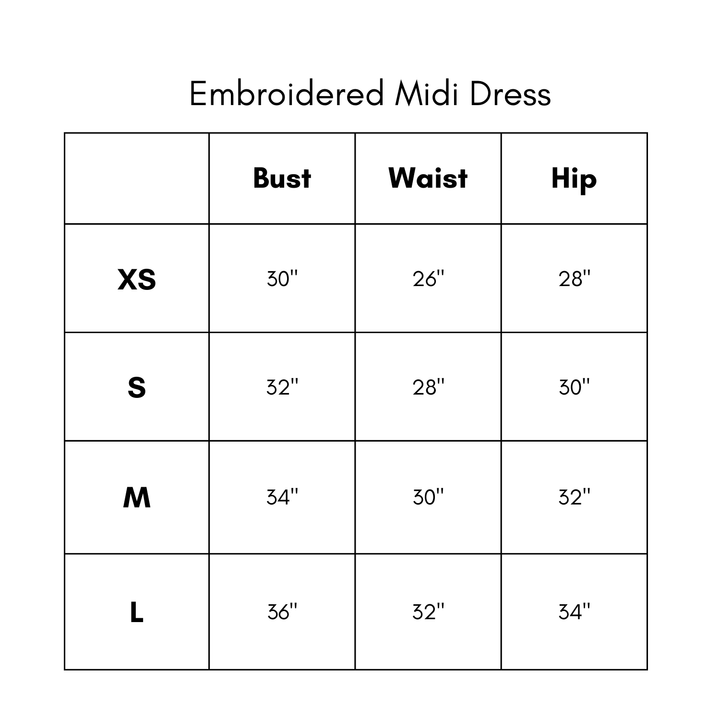 Embroidered Midi Dress - Off White