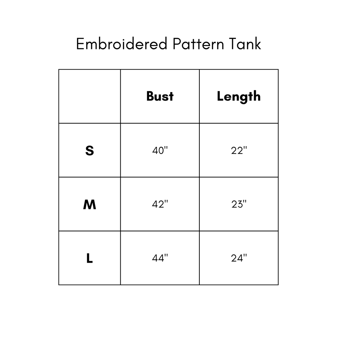 Embroidered Pattern Tank - Avocado